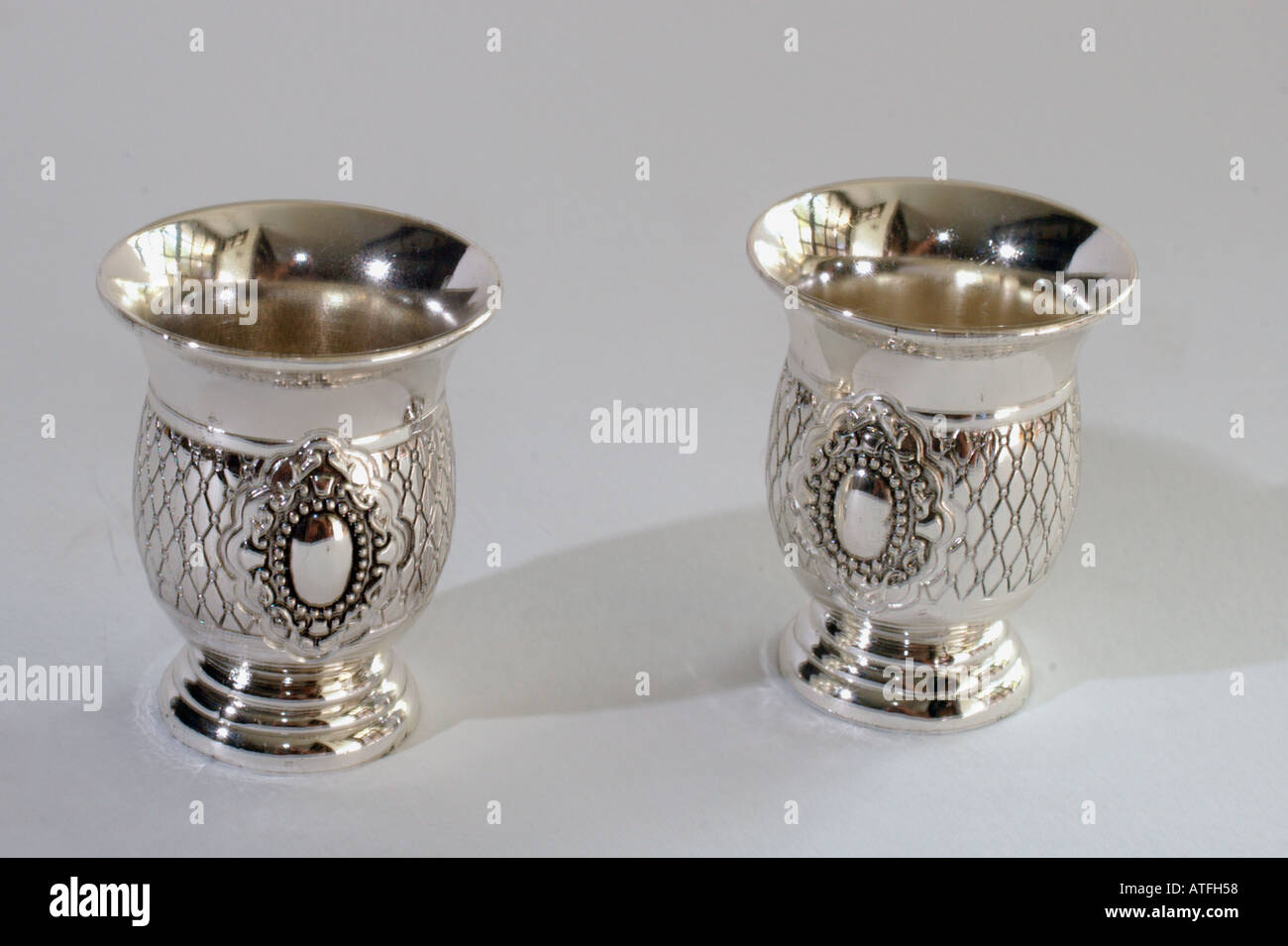 Silver wine goblets Stock Photo Alamy