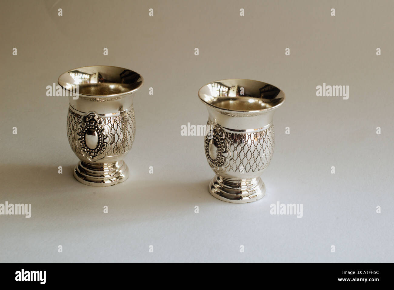Silver wine goblets Stock Photo Alamy