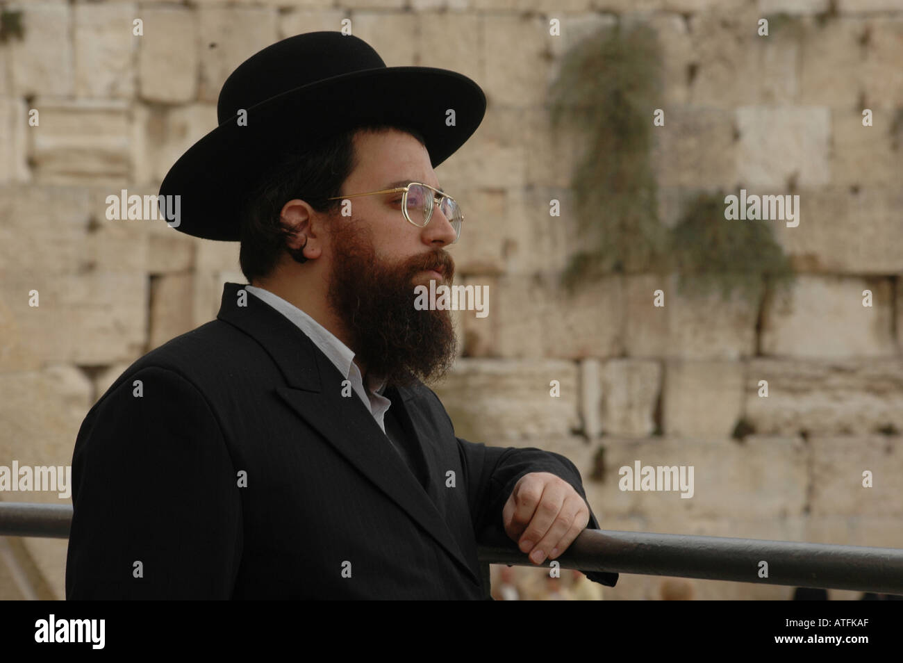 Jerusalem, Israel an Ultra religious Jew at the wailing wall Stock Photo