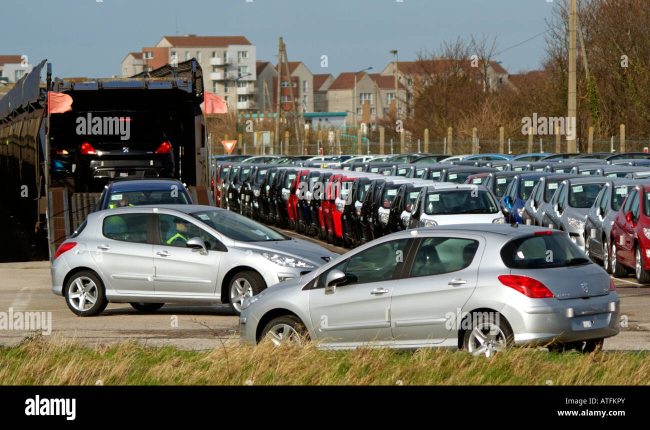 French Peugeot Cars Await Export from Calais Northern France Vehicle ... French Peugeot Cars Await Export from Calais Northern France Vehicle ...