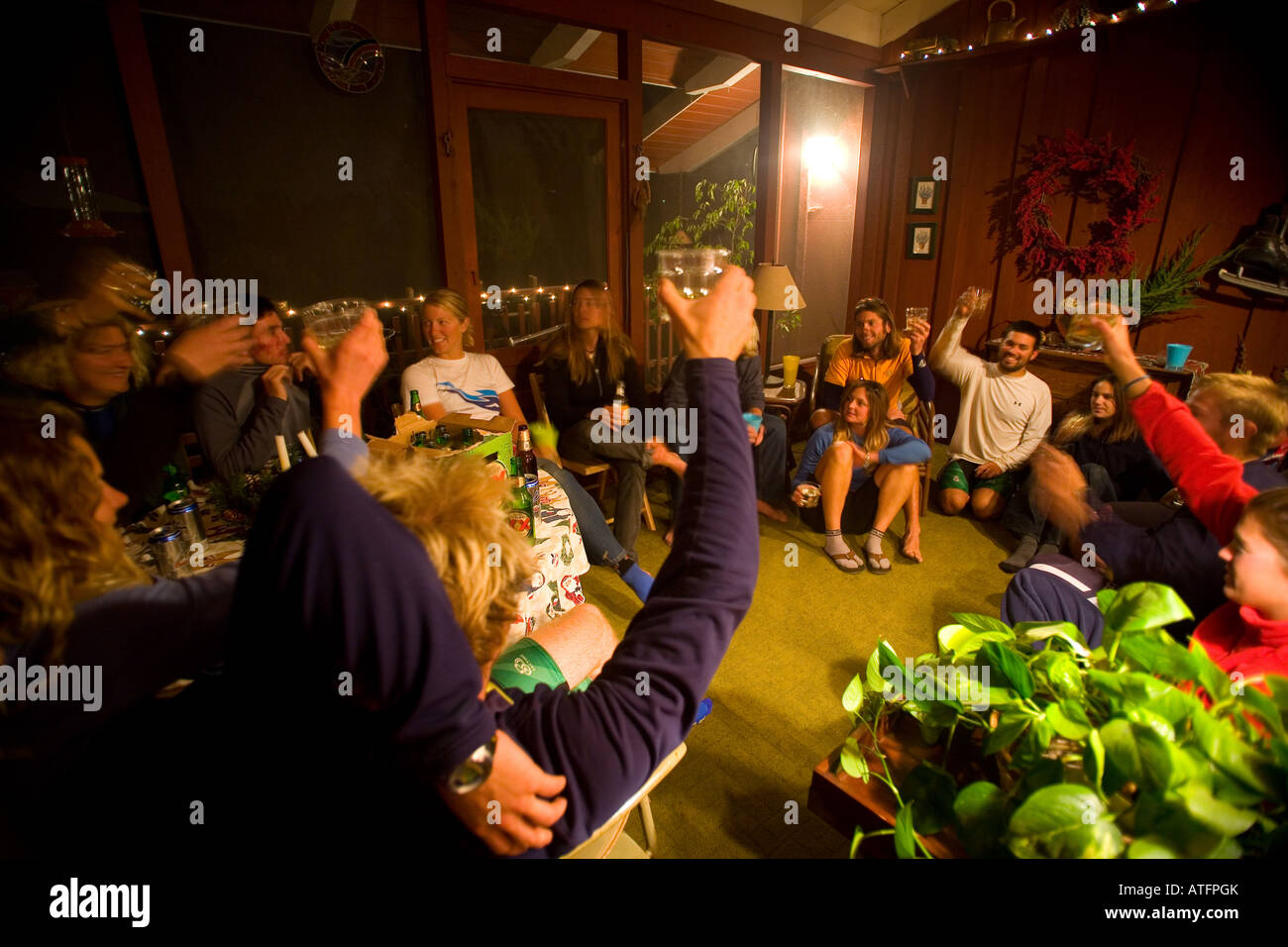 a toast is made Stock Photo