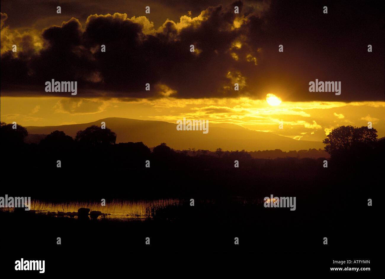 Sunset County Fermanagh Stock Photo