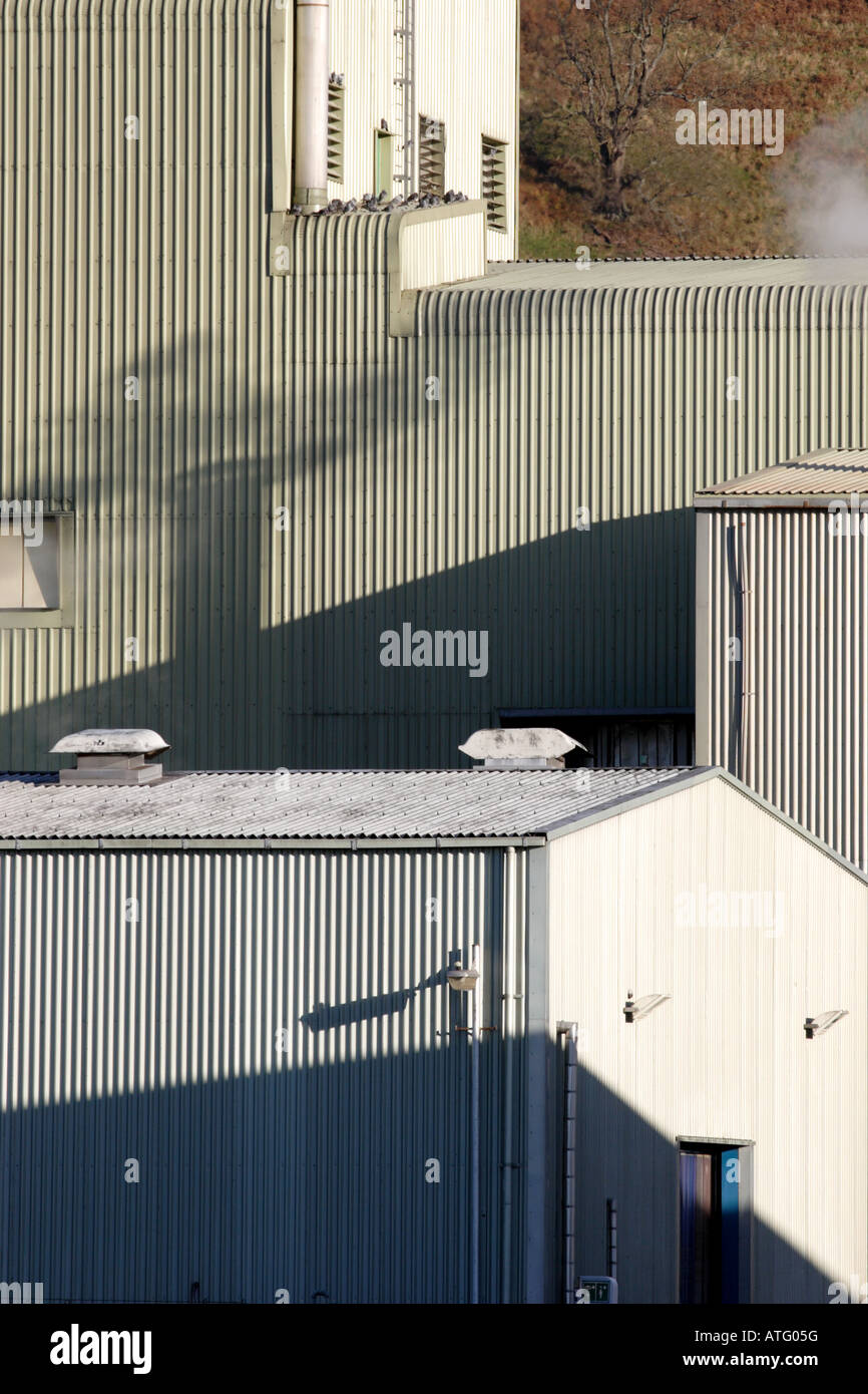 Modern Factory Units Enclosed In Corrugated Cladding Stock Photo - Alamy