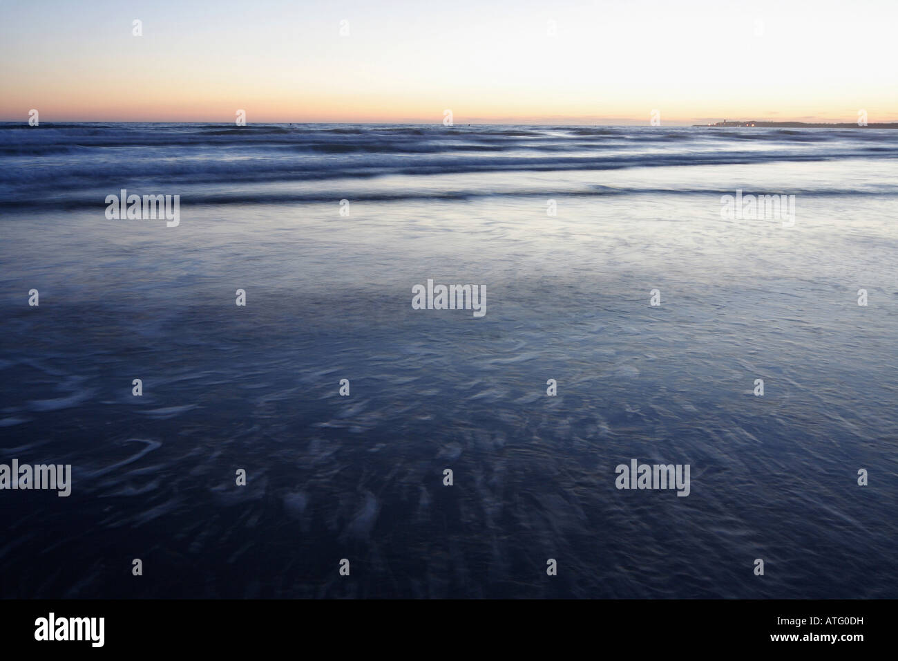 Atlantic Ocean at sunset, Spain Stock Photo