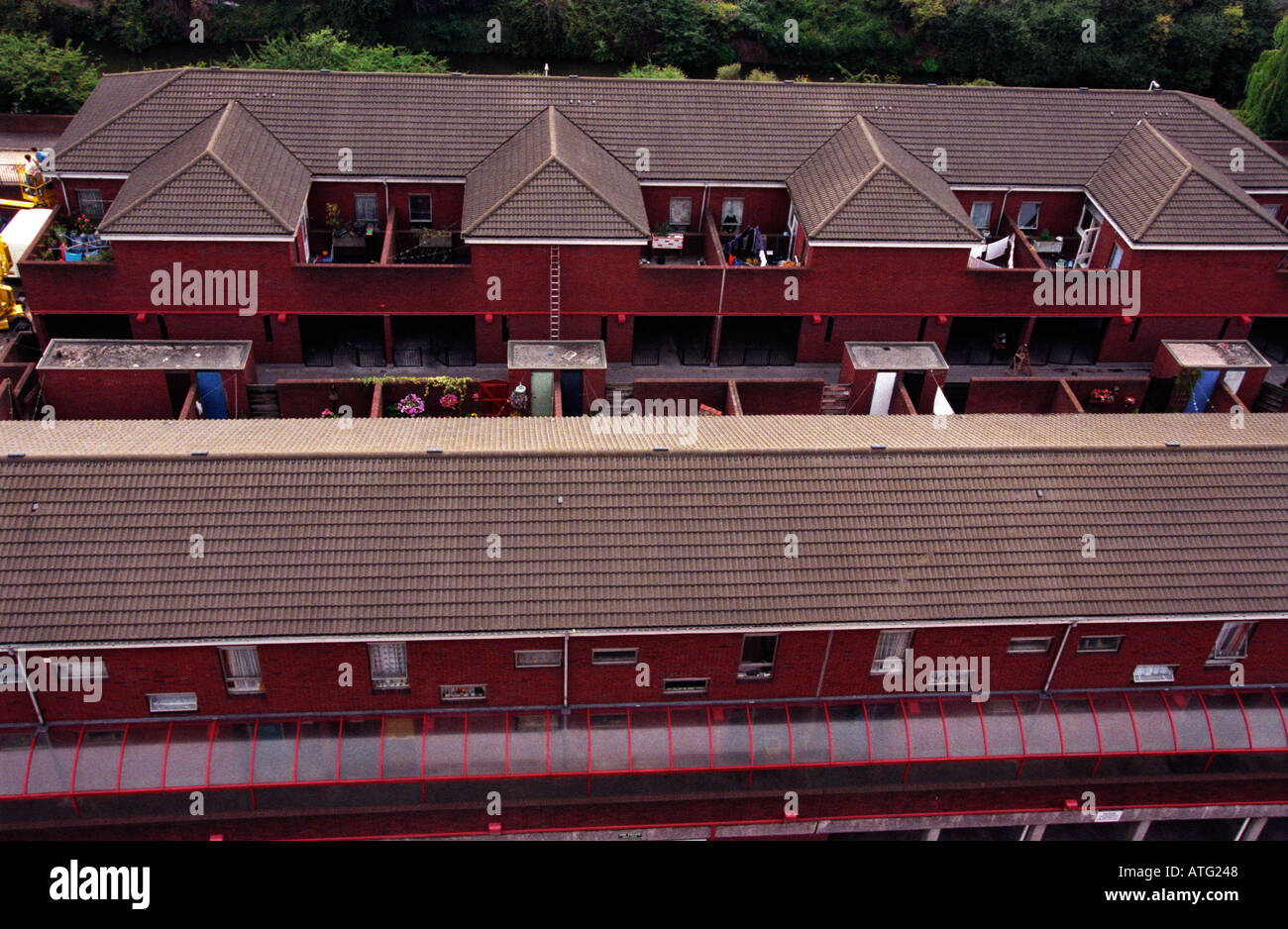 Aerial view of local authority housing development Hillingdon Middlesex