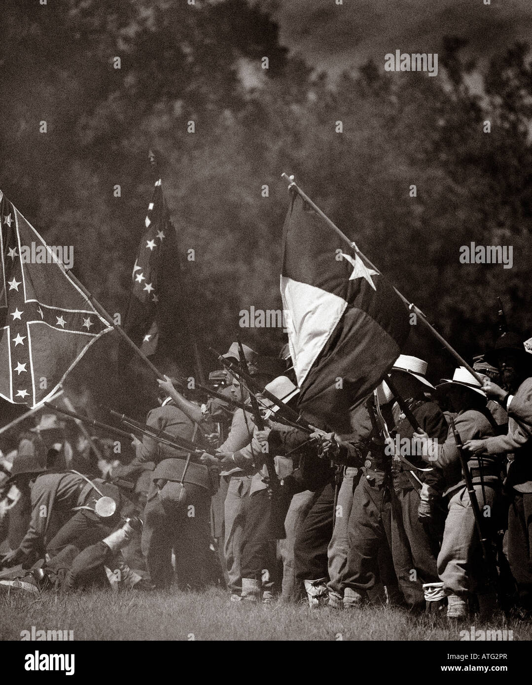 Civil War Battle reinactment, Ft. Tejon, California Stock Photo