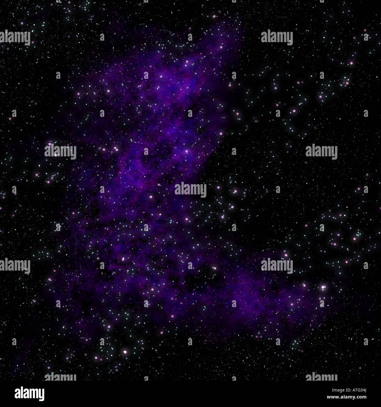 image of stars and nebula clouds in deep space Stock Photo