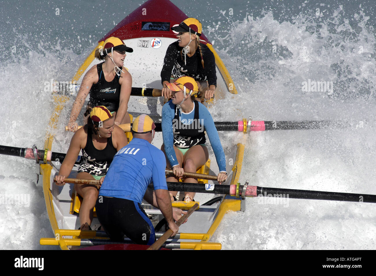Women's surf boat event in the National Surf Lifesaving Championships
