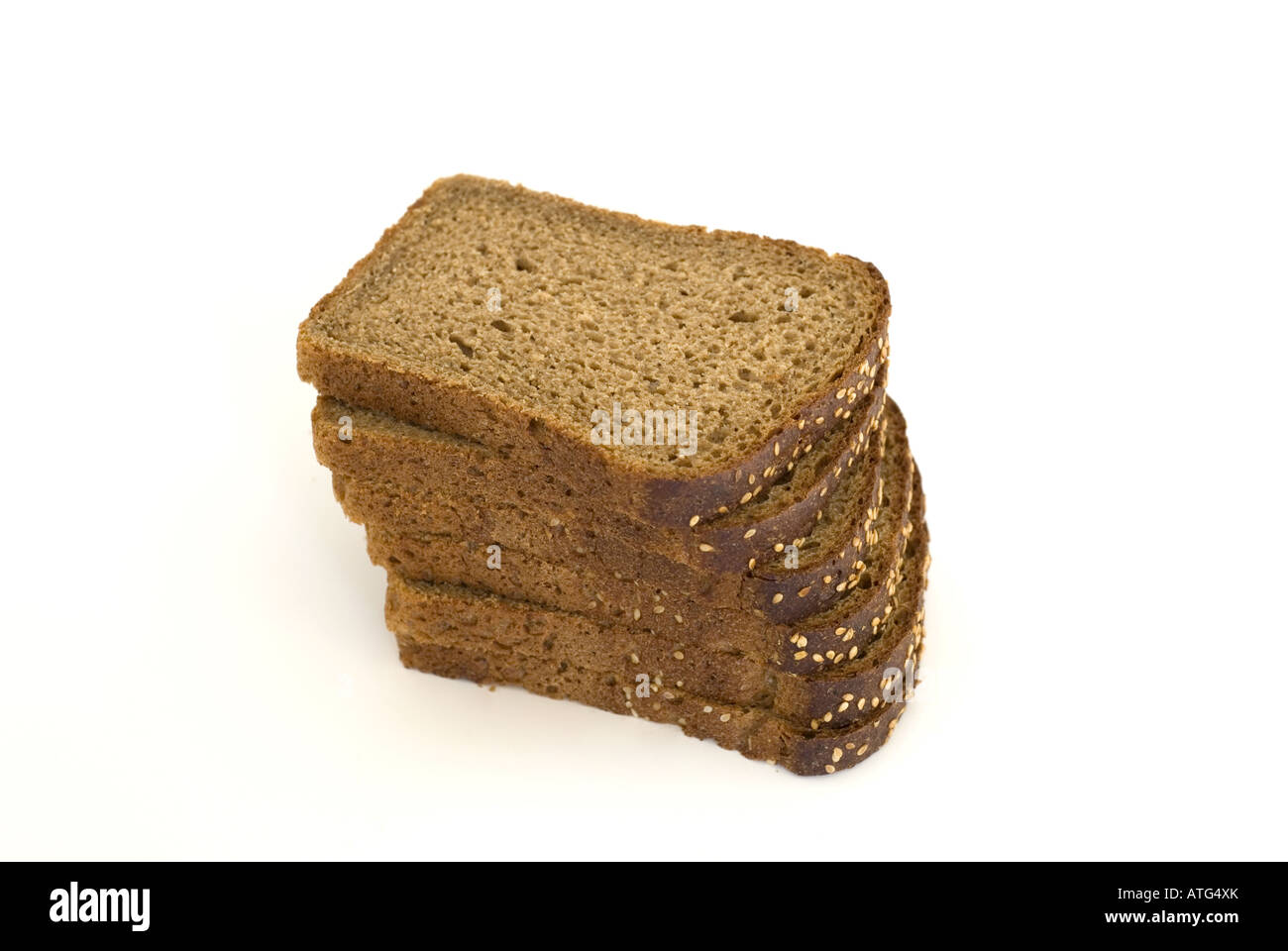 Rye bread slices isolated on white background Stock Photo - Alamy
