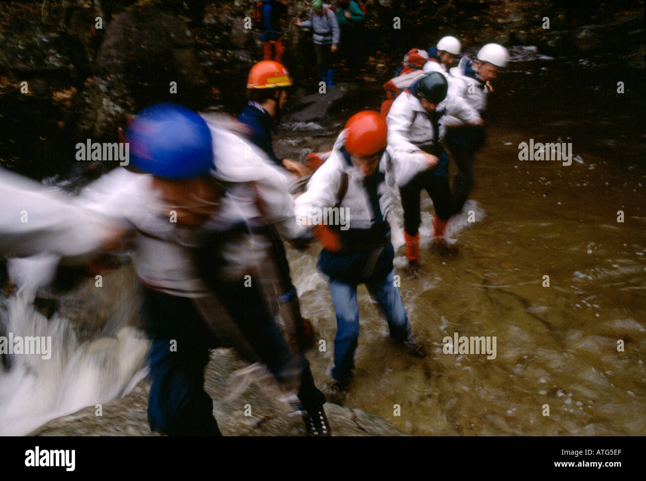 Outward bound course training business leaders in Snowdonia near Betws Y Coed north Wales Stock Photo