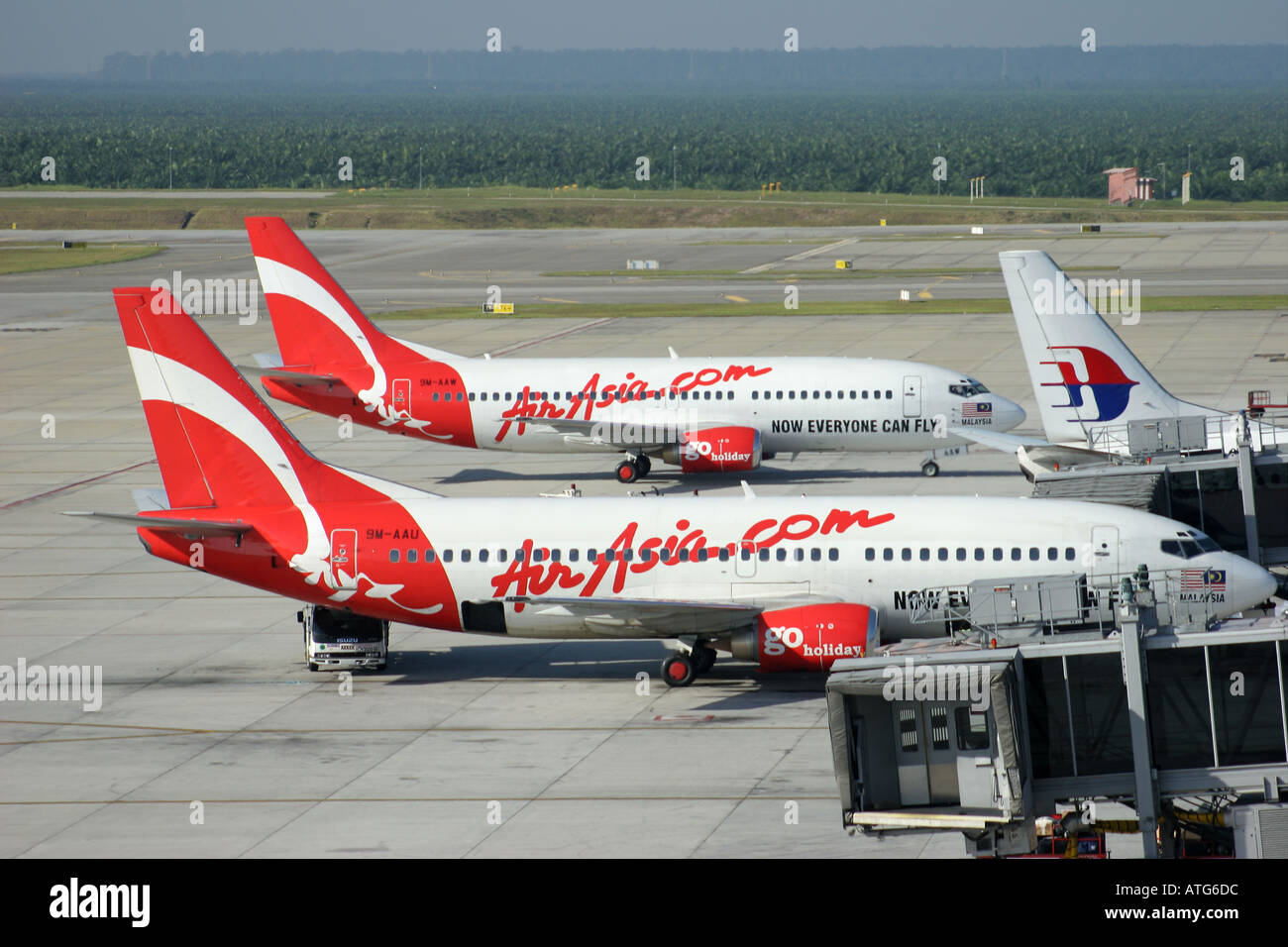 Air Asia Planes at gate in Kuala Lumpur International Airport Malaysia