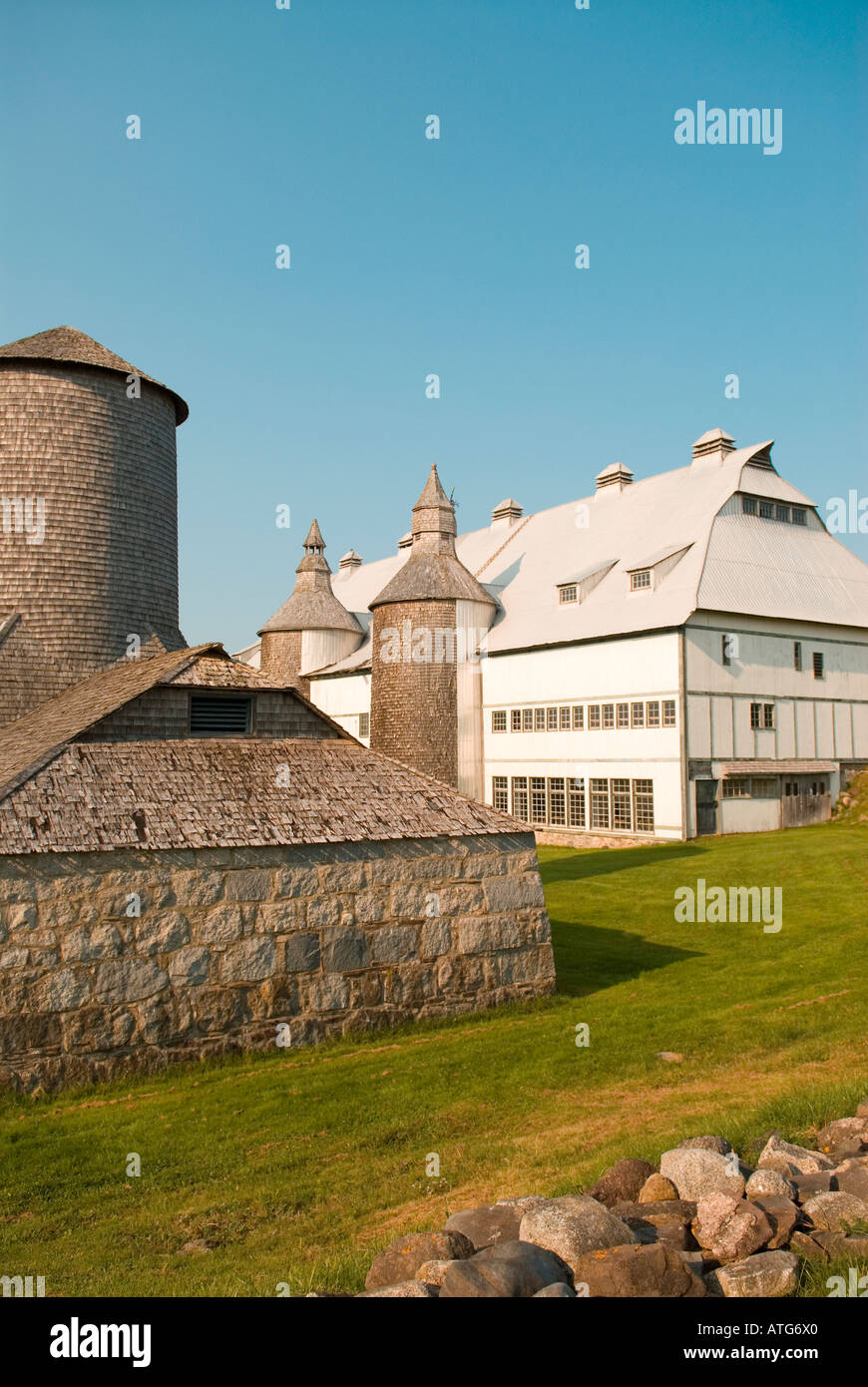 Stock image of huge barn of Sir William Van Horne on Ministers Island