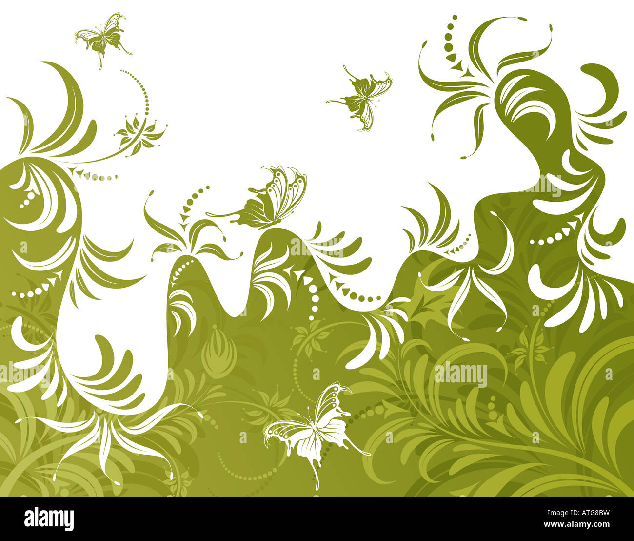 Abstract flower background with butterfly Stock Photo - Alamy