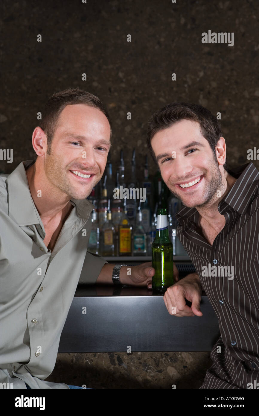 Two men in a bar Stock Photo