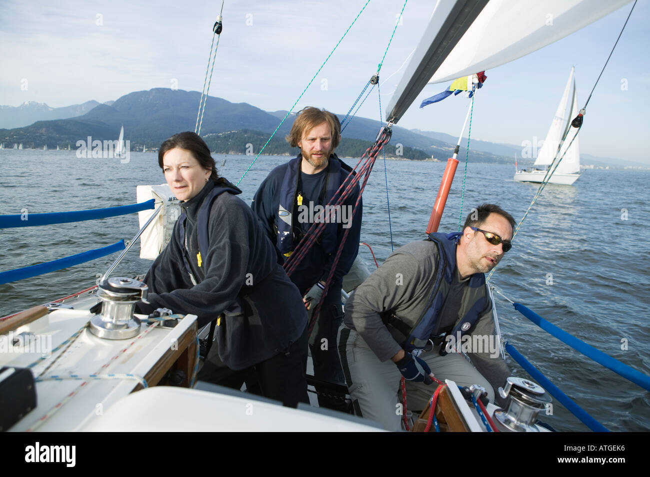Group of Friends Out Sailing Stock Photo