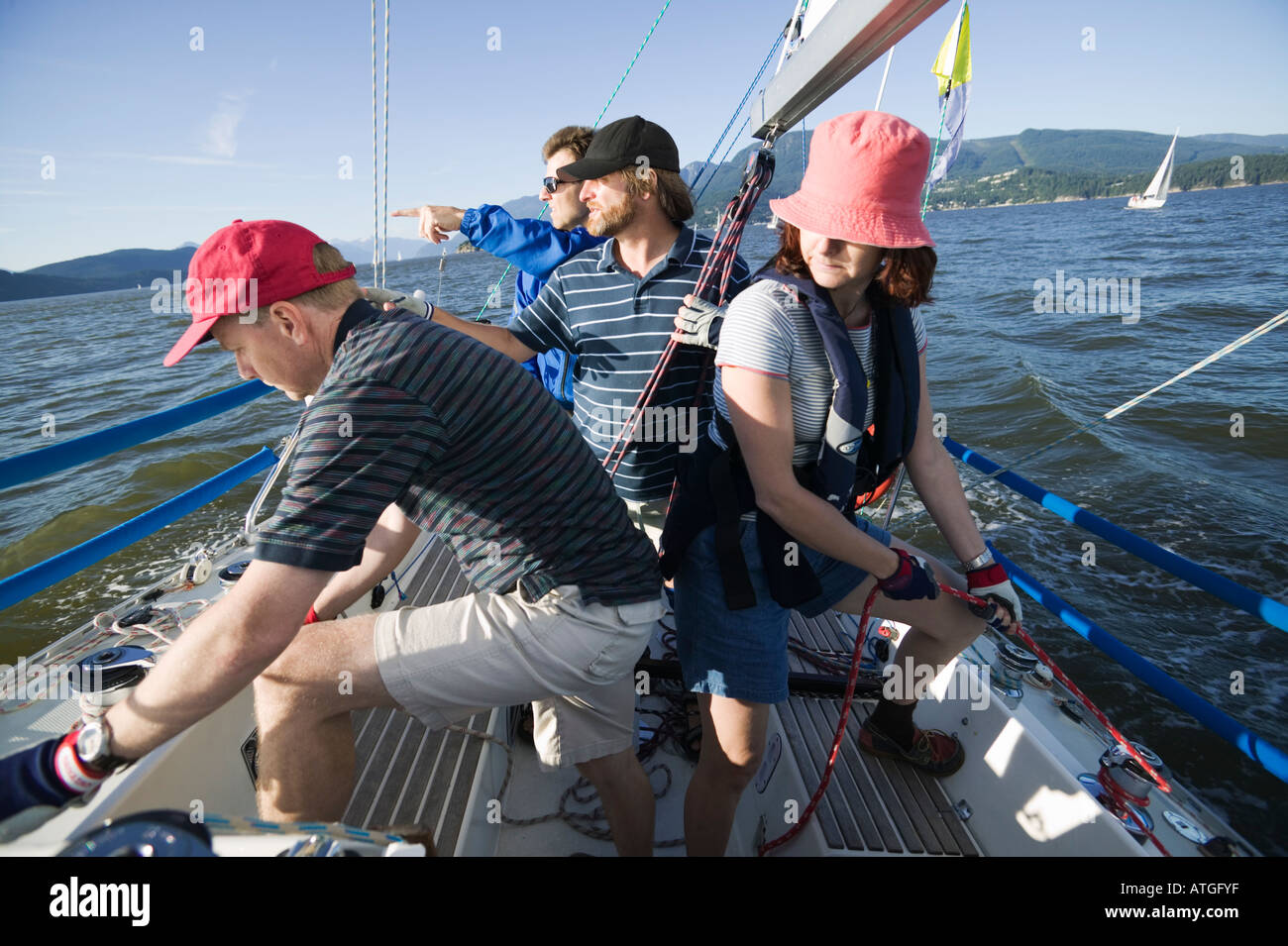Friends Out Sailing Stock Photo