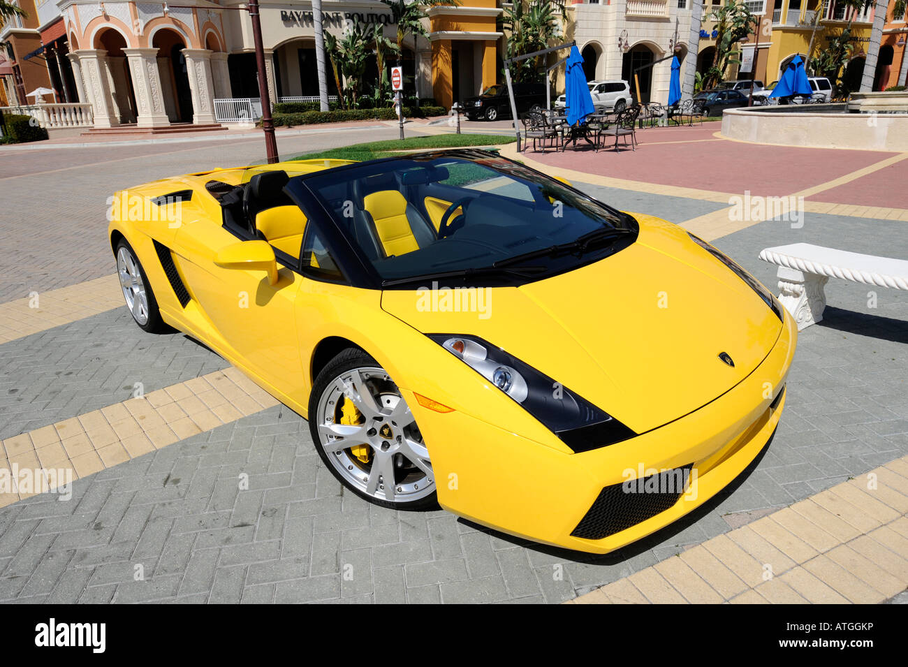 automobile Naples Florida Bayfront Shopping District Stock