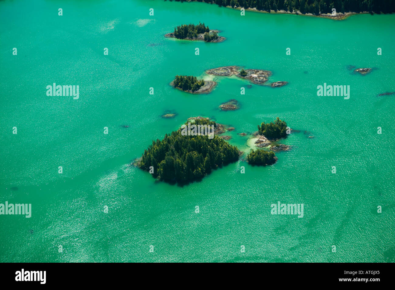 Aerial View Broken Group Islands West Coast Vancouver Island Bri Stock