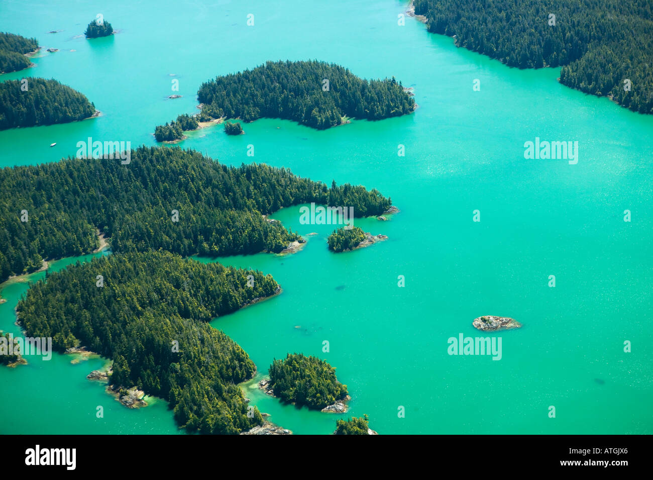 Aerial View Broken Group Islands West Coast Vancouver Island Bri Stock