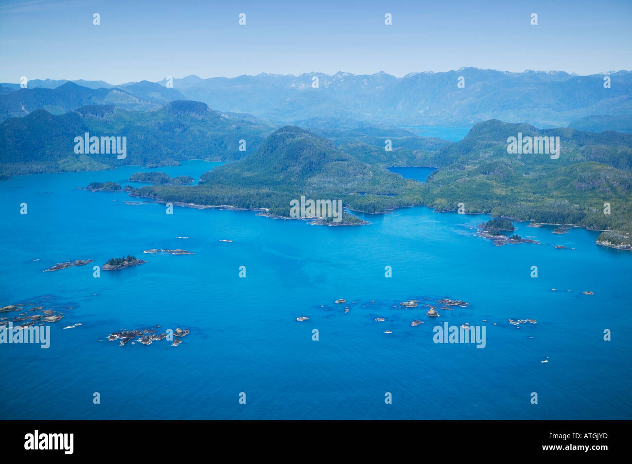 Aerial View North West Coast Vancouver Island British Columbia C Stock