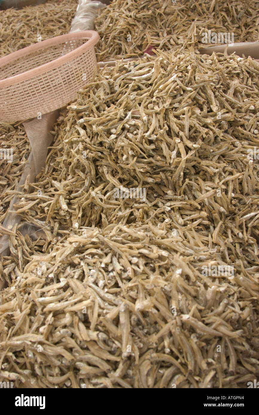Dried Anchovies At Chinese Market In Malaysia Stock Photo Alamy