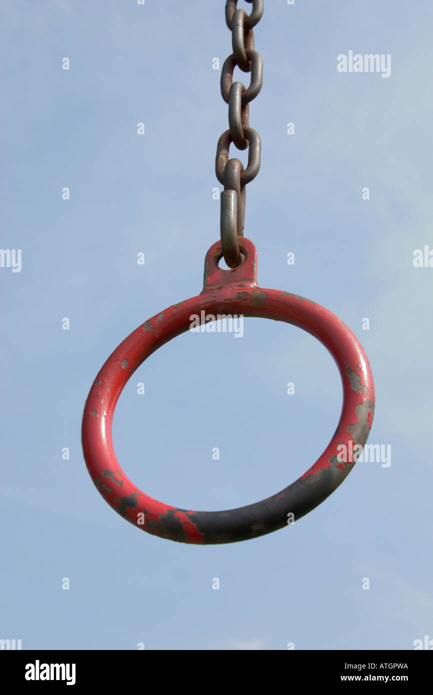 exercise ring. Concept of hanging hanging tough, holding on, hanging on