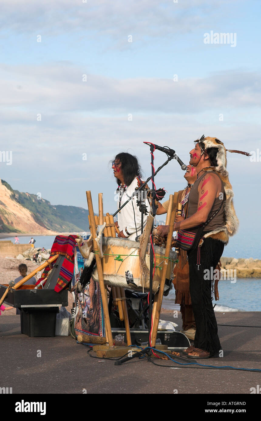 Native American musicians on the promenade during Folk Week 2006