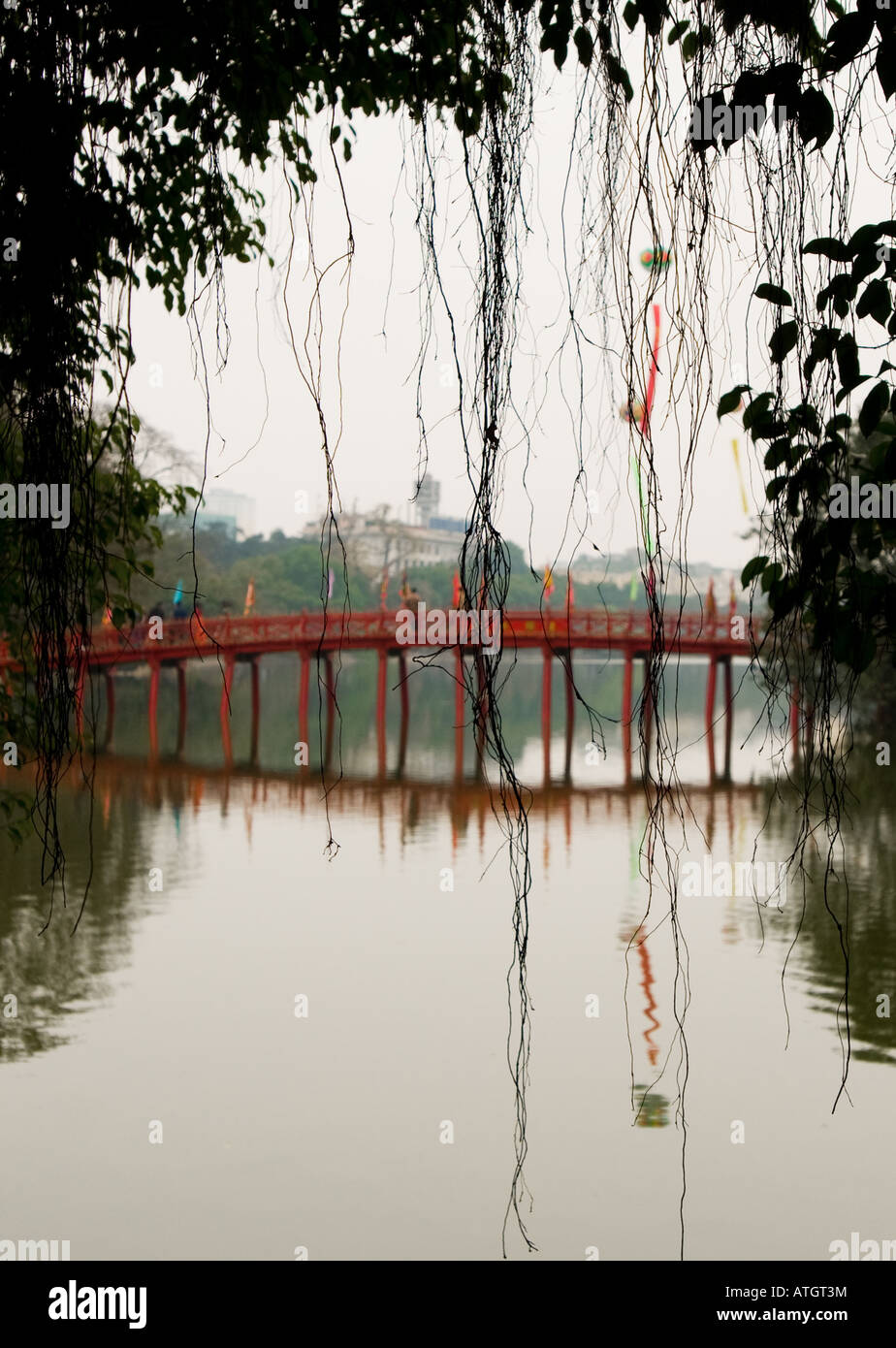 Huc Bridge in Hanoi, Vietnam Stock Photo