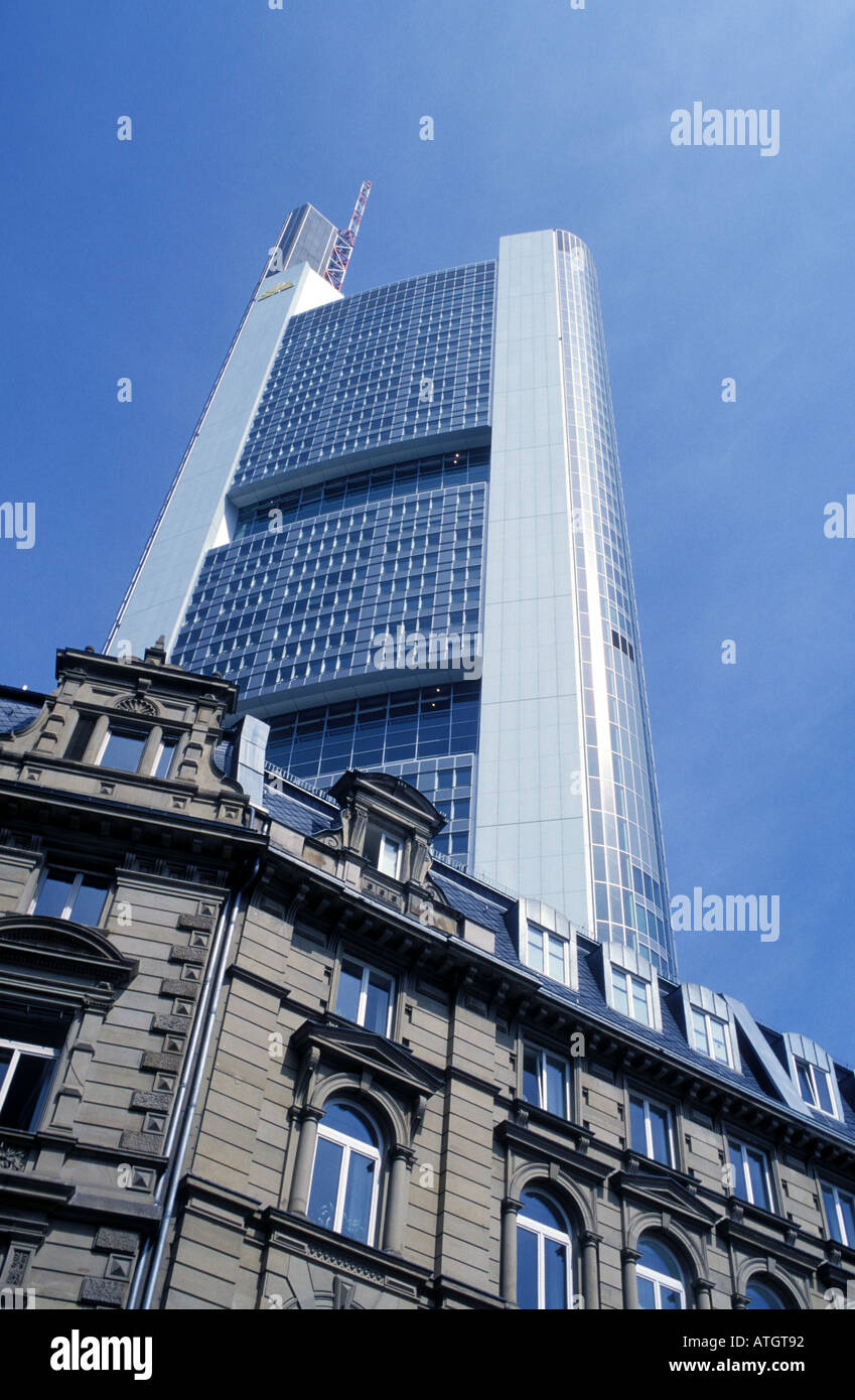 View of the Commerzbank and old houses at the Kaiserstrasse Frankfurt Hesse Germany Stock Photo ...