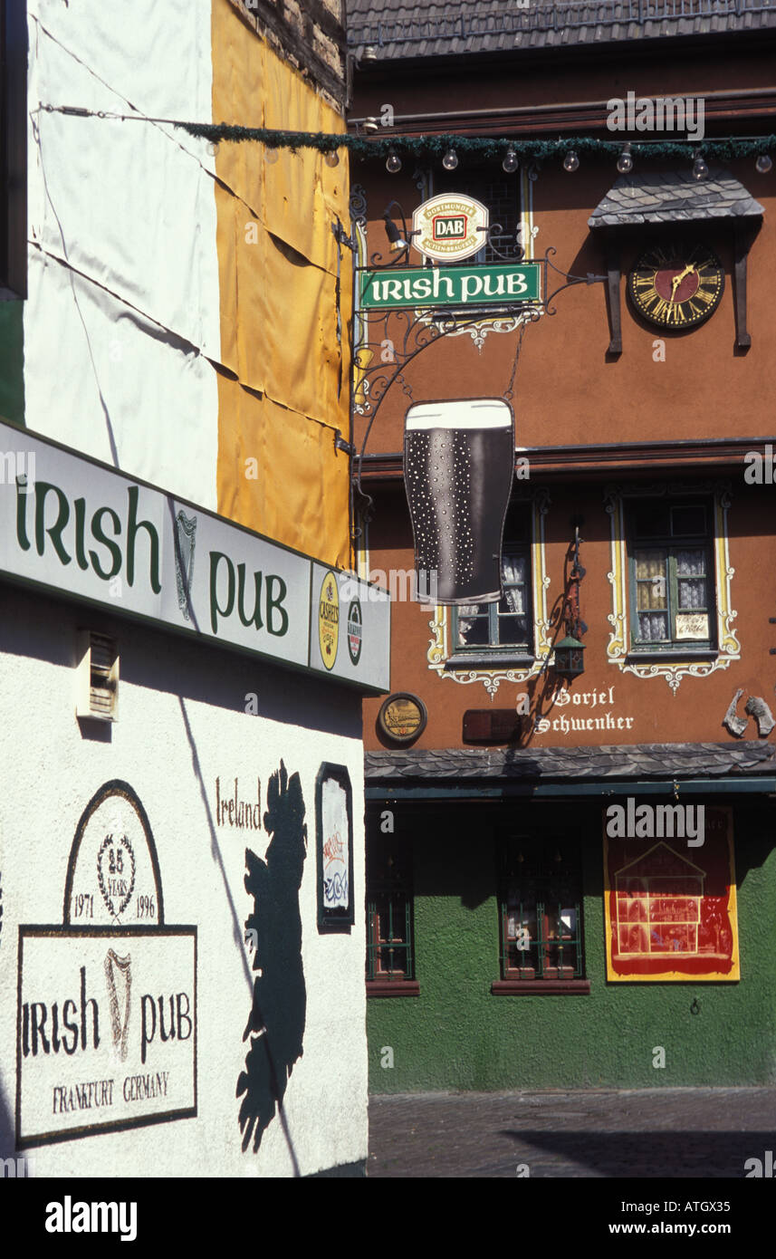 Signs of an irish pub at the pleasure district Alt Sachsenhausen