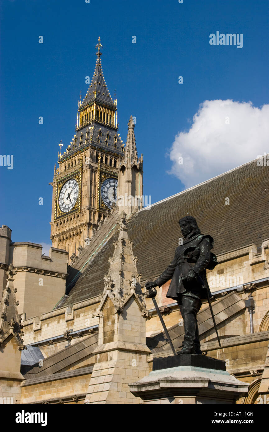 The statue of oliver cromwell outside the palace of westminster hires