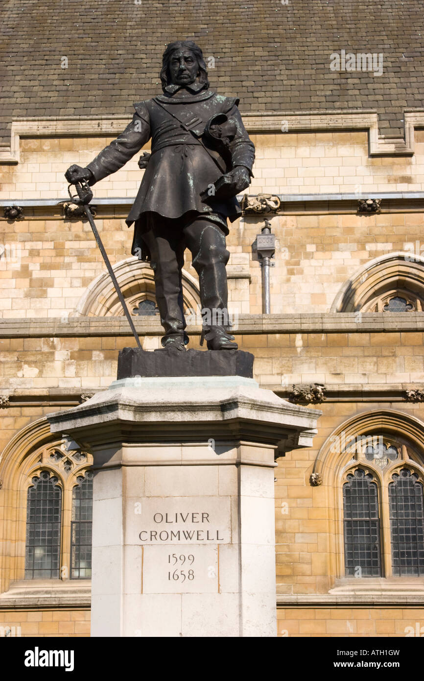 Statue of Oliver Cromwell outside the Houses of Parliament in London Stock  Photo - Alamy