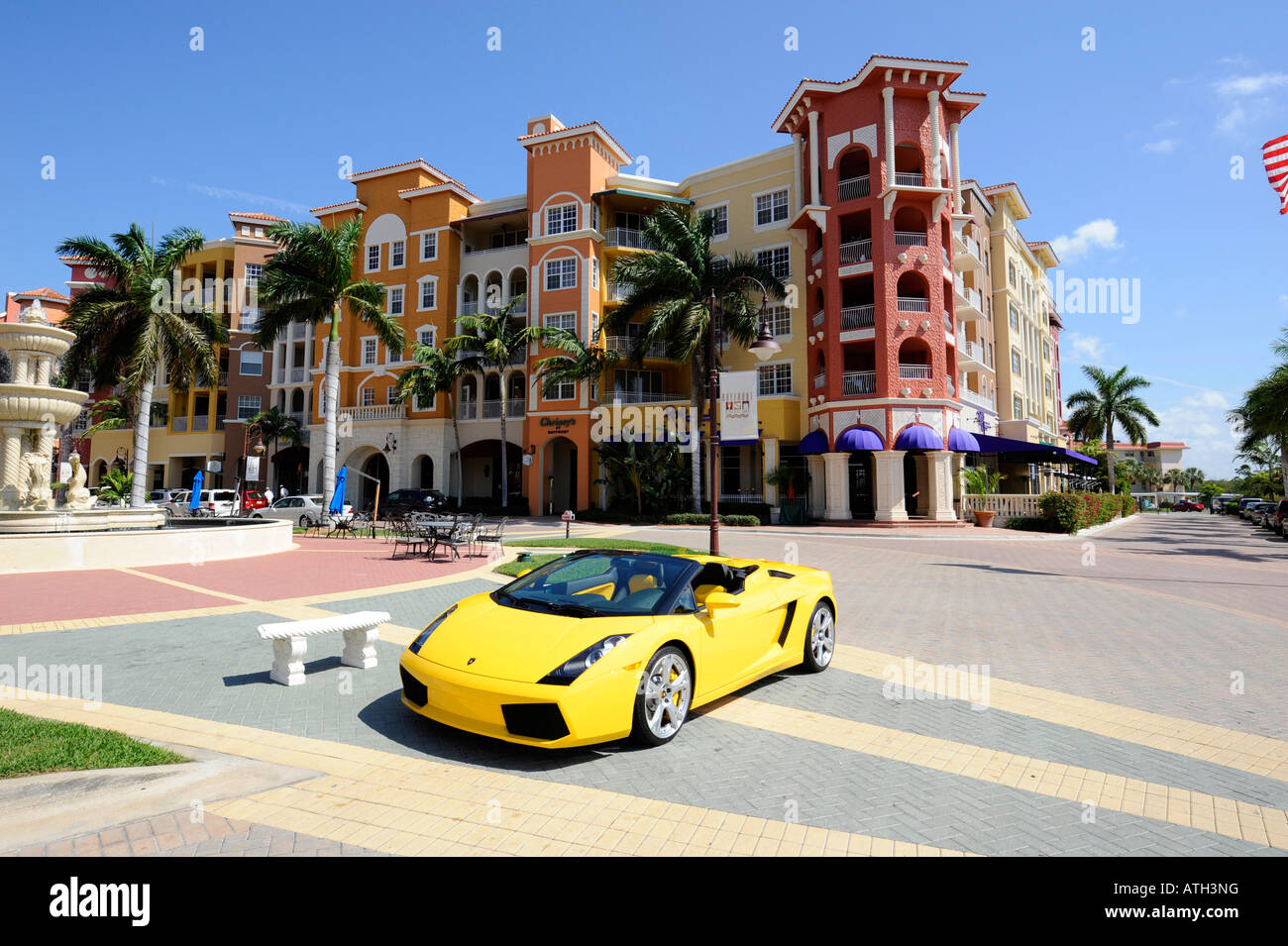 automobile Naples Florida Bayfront Shopping District Stock