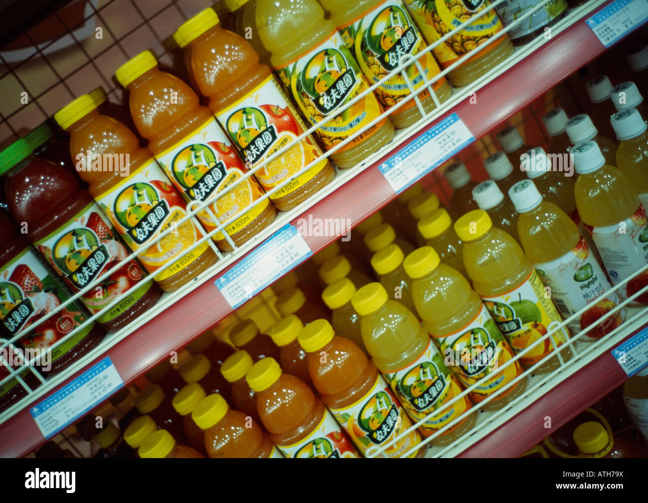 fruit juice drinks, Chinese supermarket Stock Photo Alamy