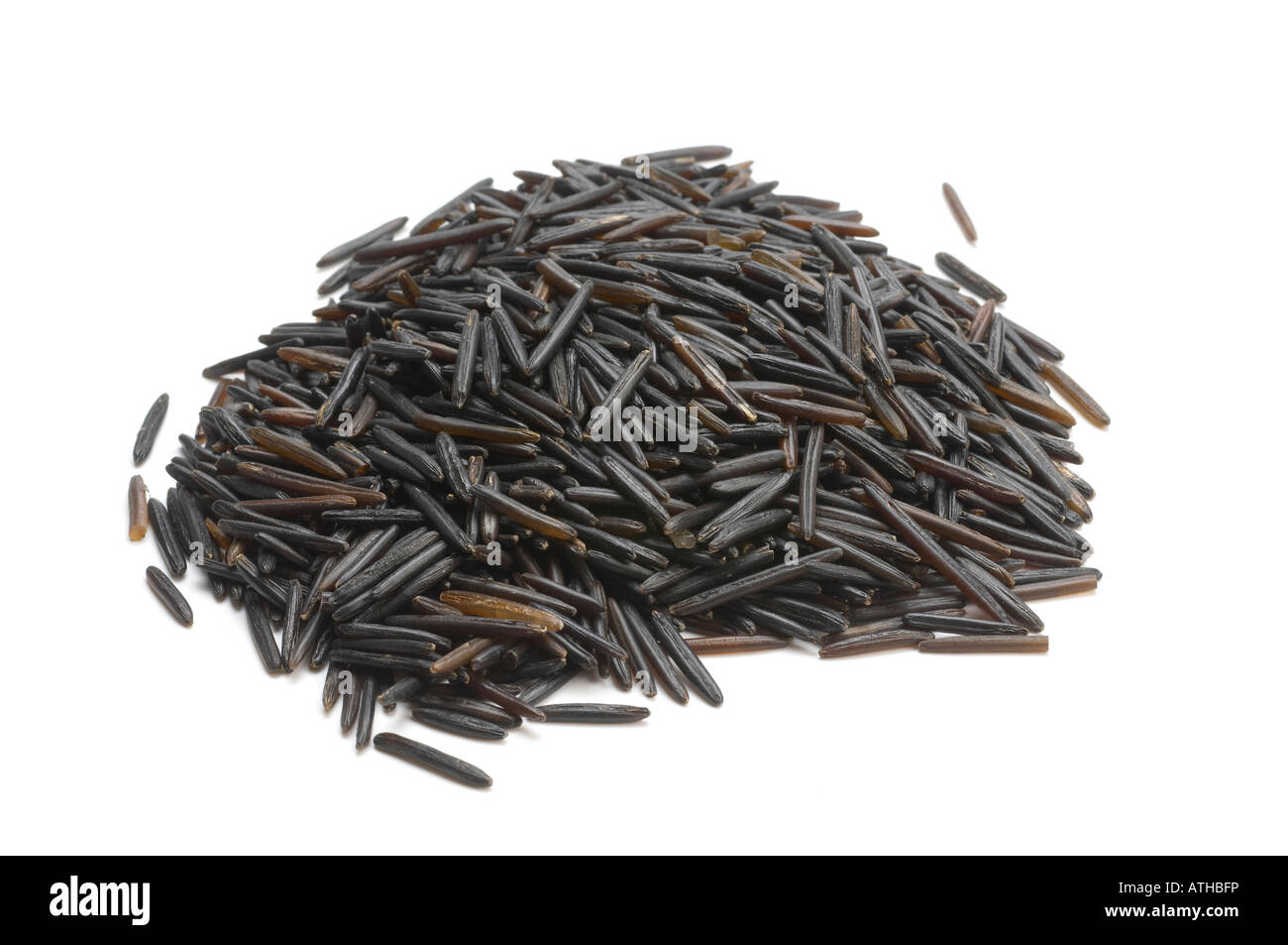 Wild Rice on white background Stock Photo - Alamy