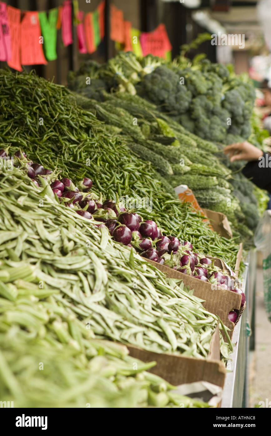 Produce market Indian grocery store Jackson Heights Queens New York NYC