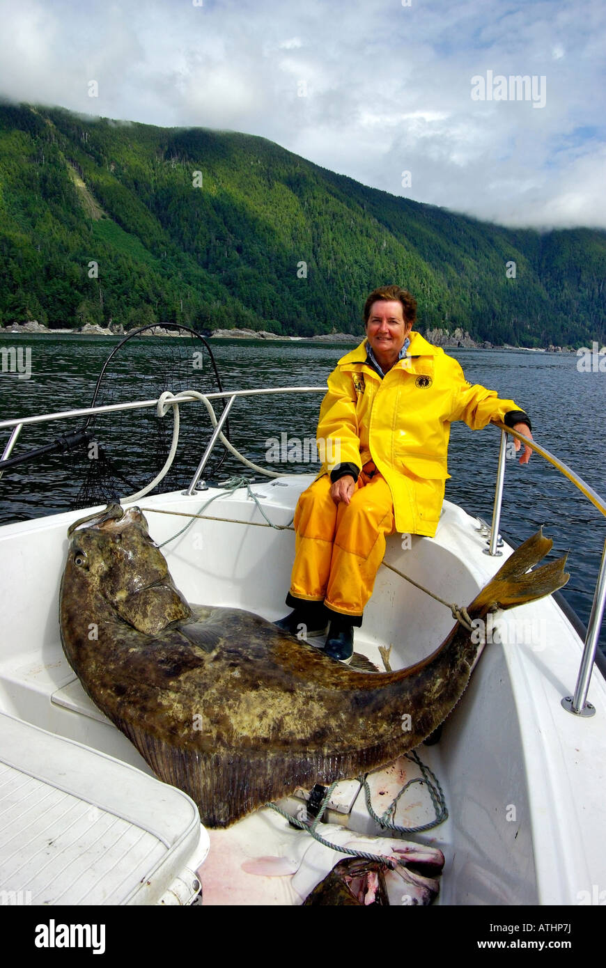 Big halibut catch from Freeman Rock on west coast of Graham Island in