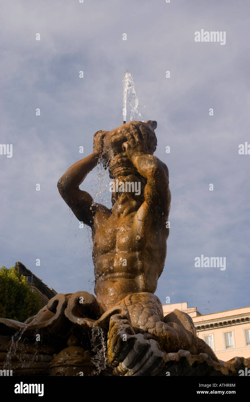 Triton Fountain, Piazza Barberini, Rome, Italy Stock Photo