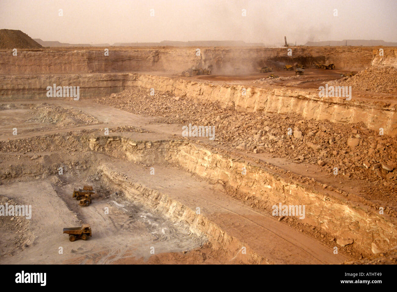 Uranium Open Pit Mine Near Arlit, Niger Stock Photo