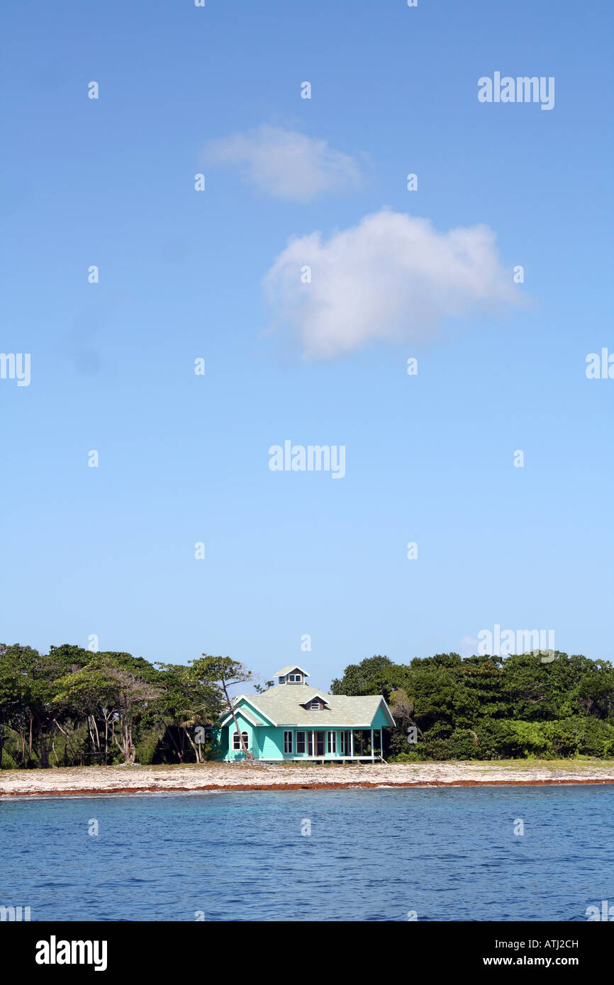 A isolated beach house on Utila, one of Honduras' Bay Islands, a