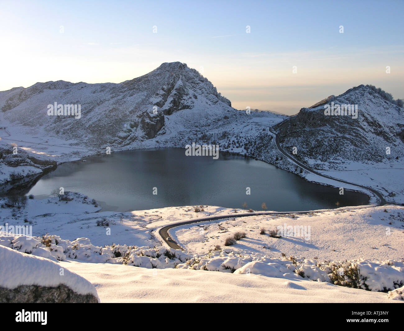 Lake Enol, Wester Massif, Picos de Europa National Park and Biosphere Reserve, Asturias, Spain Stock Photo