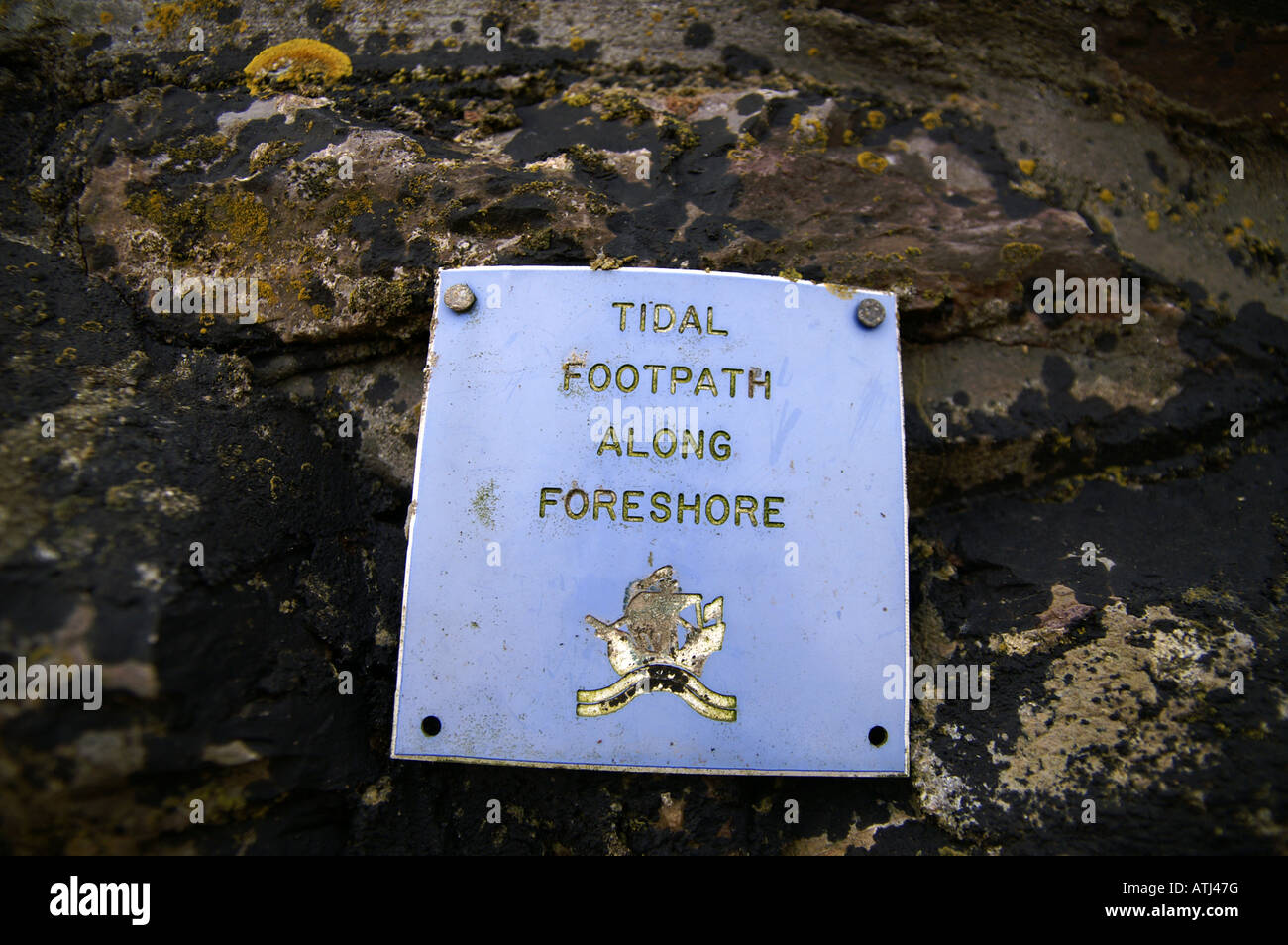 Foreshore Protection Sign foreshore sign dittisham Devon england Stock Photo - Alamy