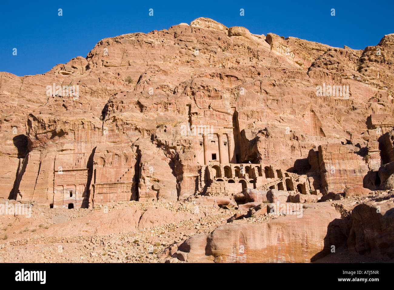 Royal Tombs, Al Khubtha Mountain, Petra, Jordan Stock Photo