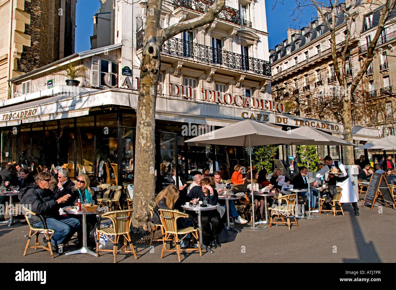 Cafe du Trocadero Paris bar terrace pavement cafe Stock Photo