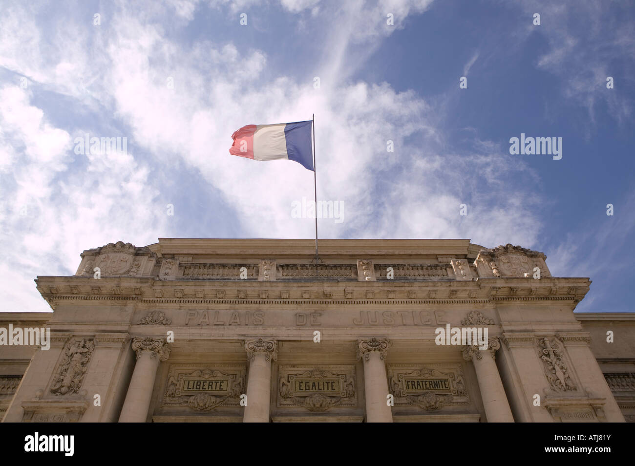 Facade of building of the Palais de Justice in Toulon France 2006 Stock Photo