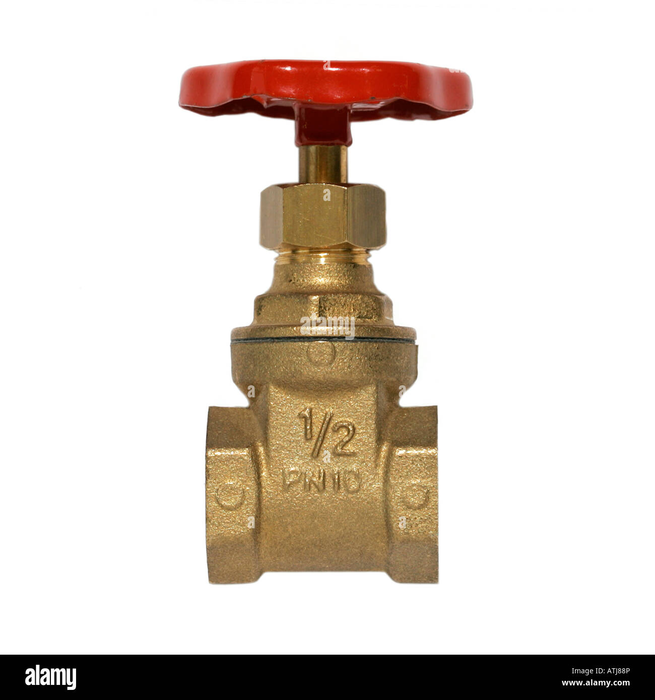 water valve tap plumber plumbing wet tube brass Stock Photo