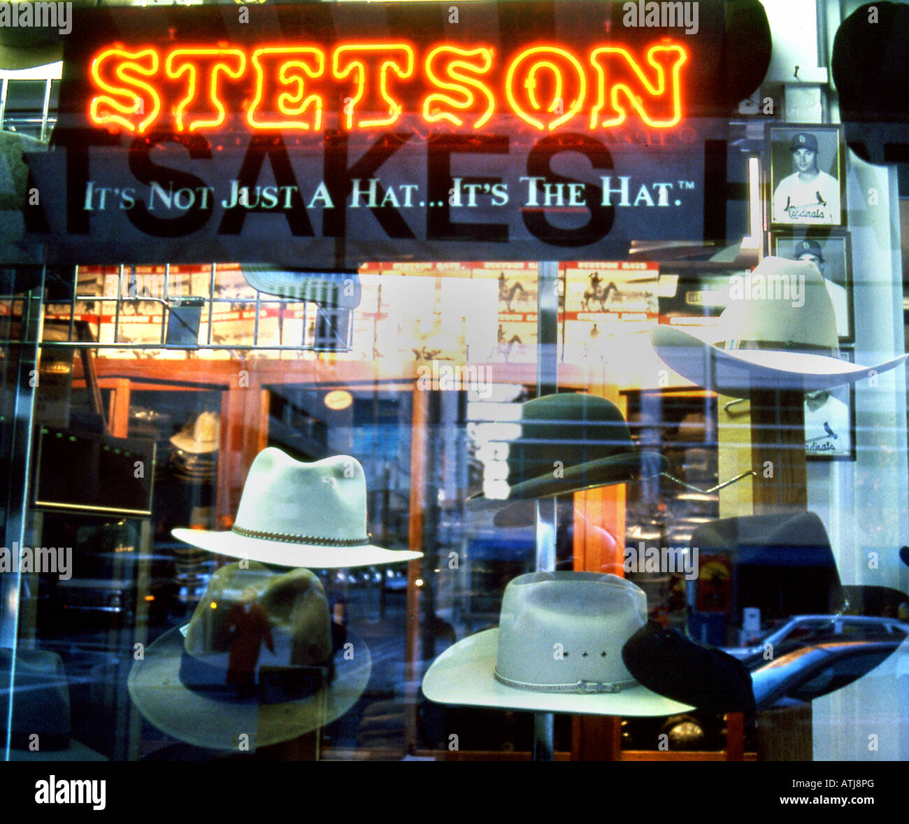 Window display in stetson hat shop in Texas USA Stock Photo - Alamy