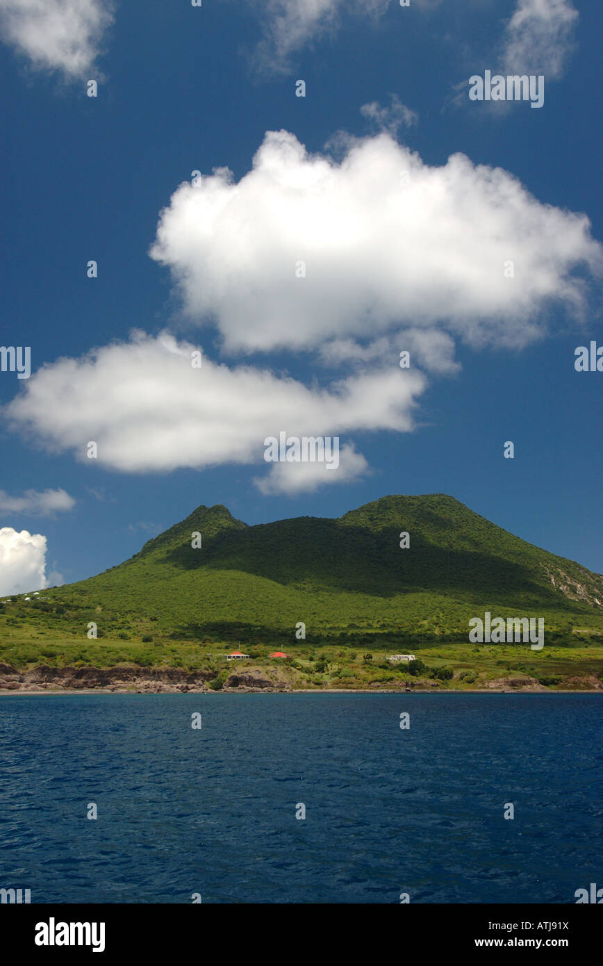 St. Statius - Statia island, paradise, tropical island, blue sky, blue water, vacation, relax Stock Photo