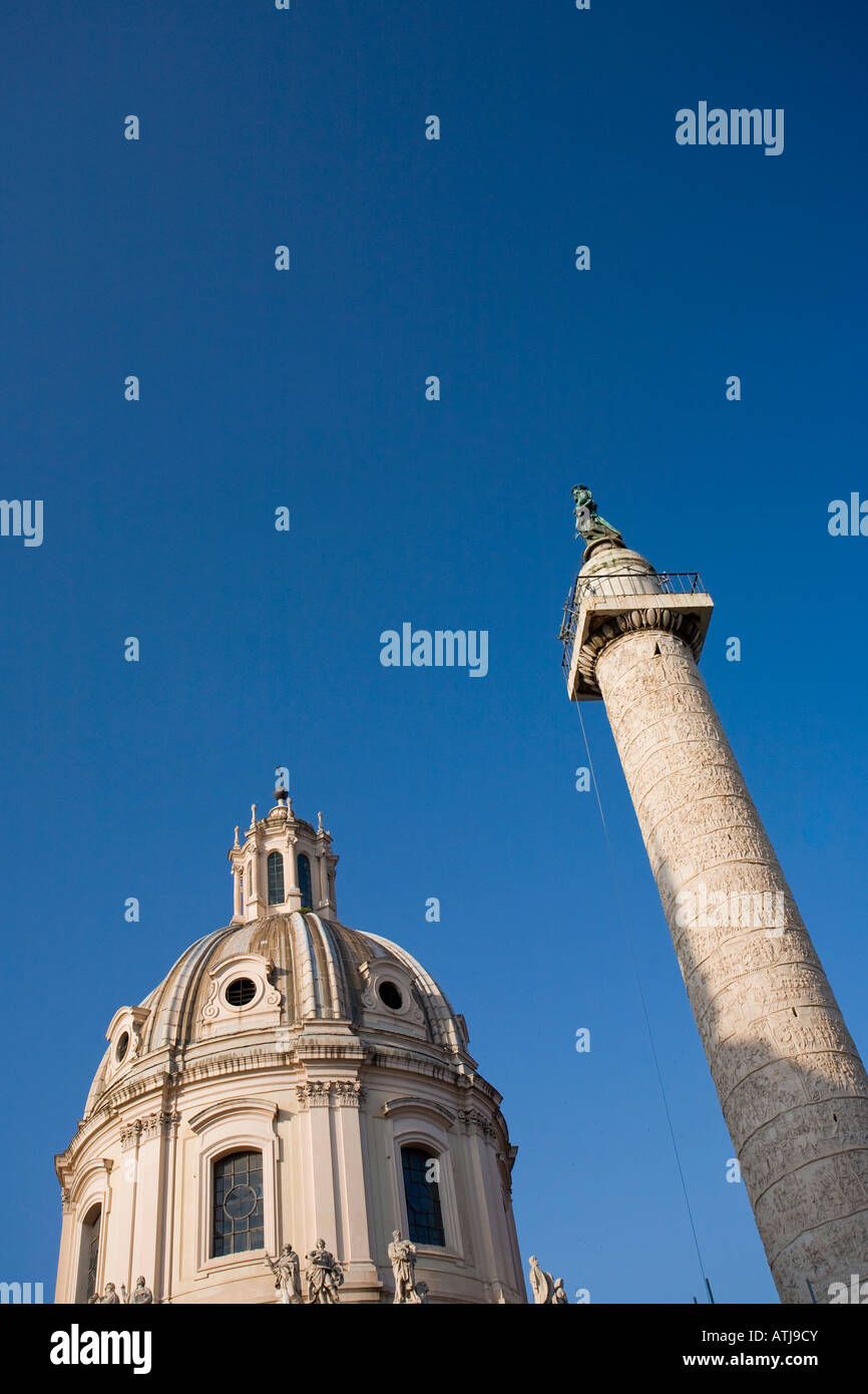 Traian s Column Rome Italy Stock Photo