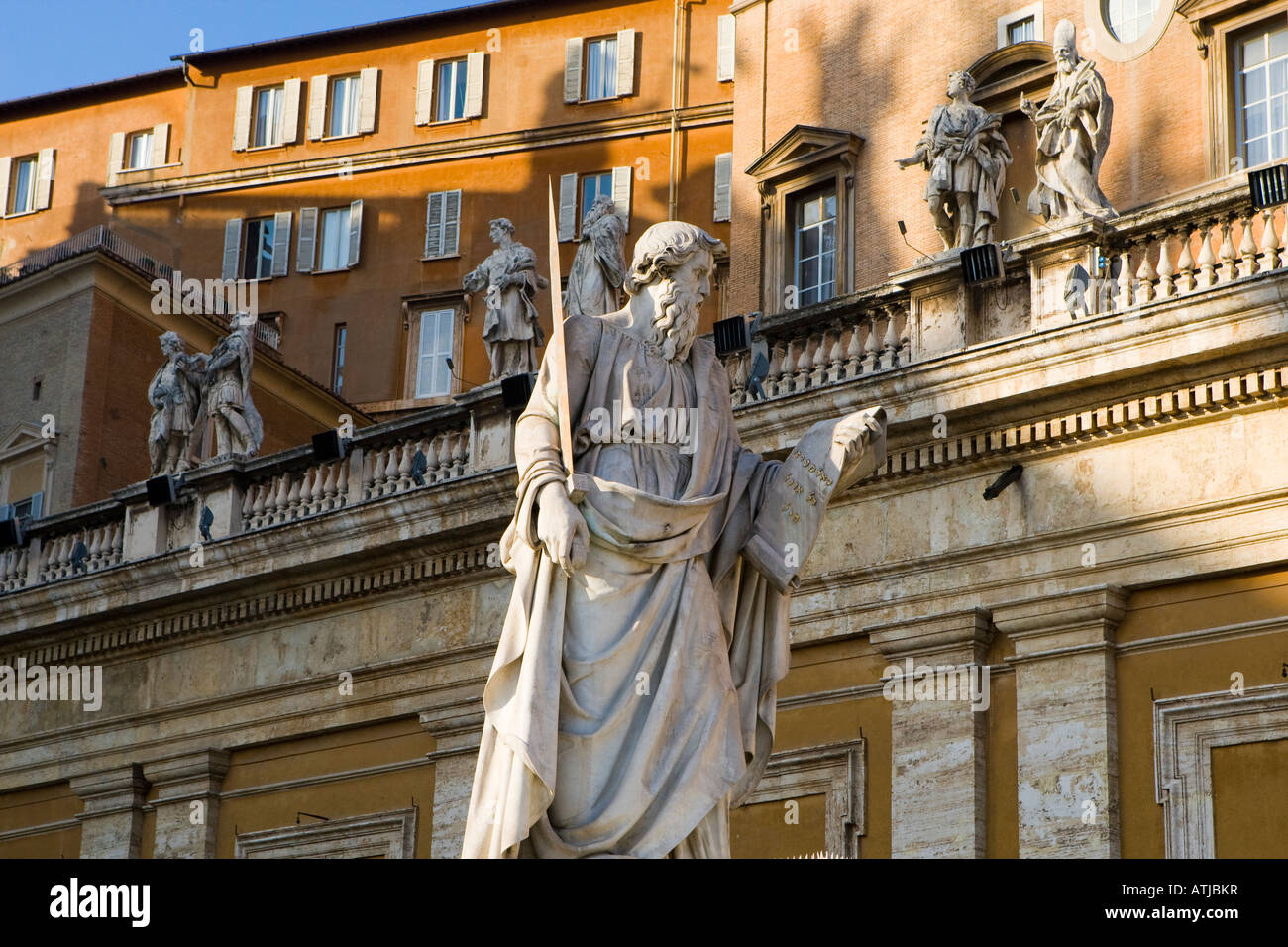 A statue in Saint Peter's Square, Vatican City, Holy See, Rome / Roma, Italy / Italia Stock Photo